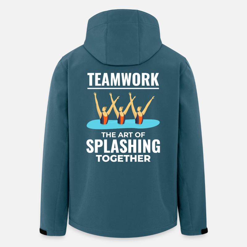 Teamwork Spritzwasser Design Synchronschwimmen - Recycelte Männer Softshell-Jacke von Stanley/Stella - Dunkles Petrol