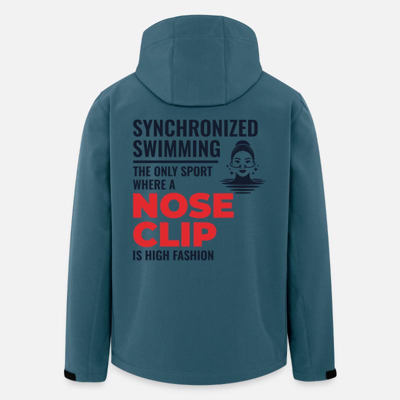 Zitat zum Synchronschwimmen mit Nasenklammer - Recycelte Männer Softshell-Jacke von Stanley/Stella - Dunkles Petrol