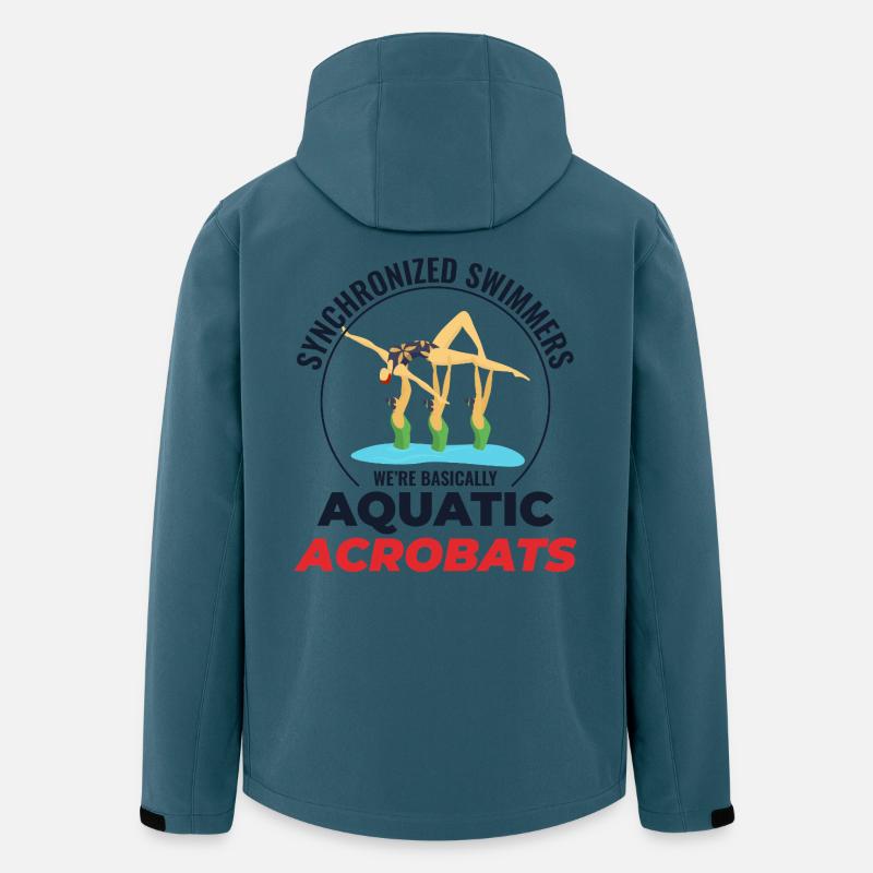 Wasserakrobaten Synchronschwimmen Humor - Recycelte Männer Softshell-Jacke von Stanley/Stella - Dunkles Petrol