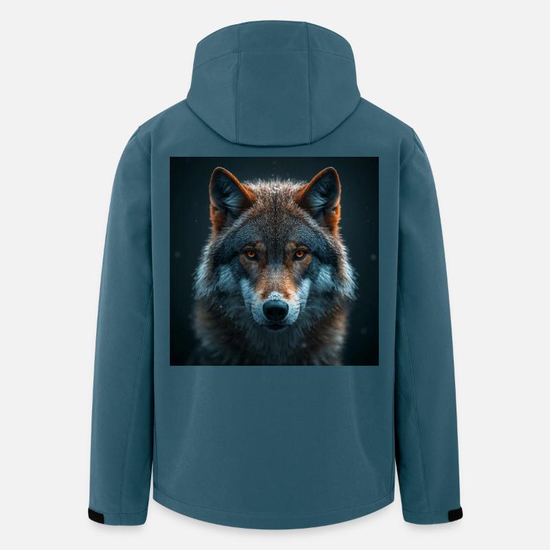 Majestätischer Wolf mit Feuerblick - Recycelte Männer Softshell-Jacke von Stanley/Stella - Dunkles Petrol