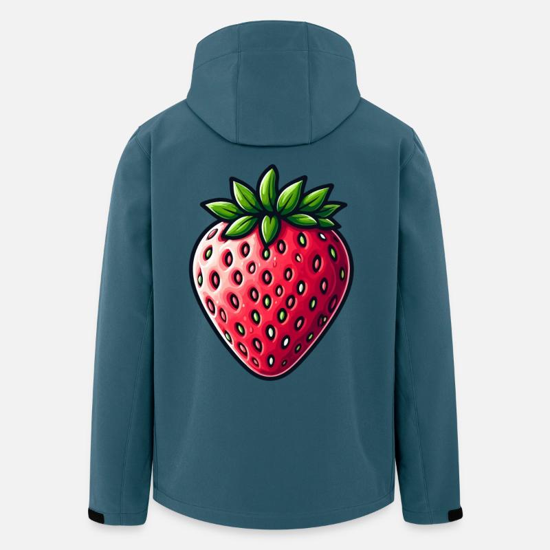 Erdbeerkunst Pop Art - Recycelte Männer Softshell-Jacke von Stanley/Stella - Dunkles Petrol