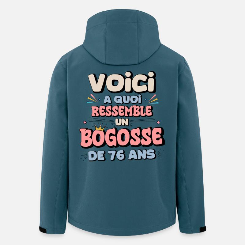 76th Birthday Humor Design - Men’s Recycled Softshell Jacket by Stanley/Stella - stargazer