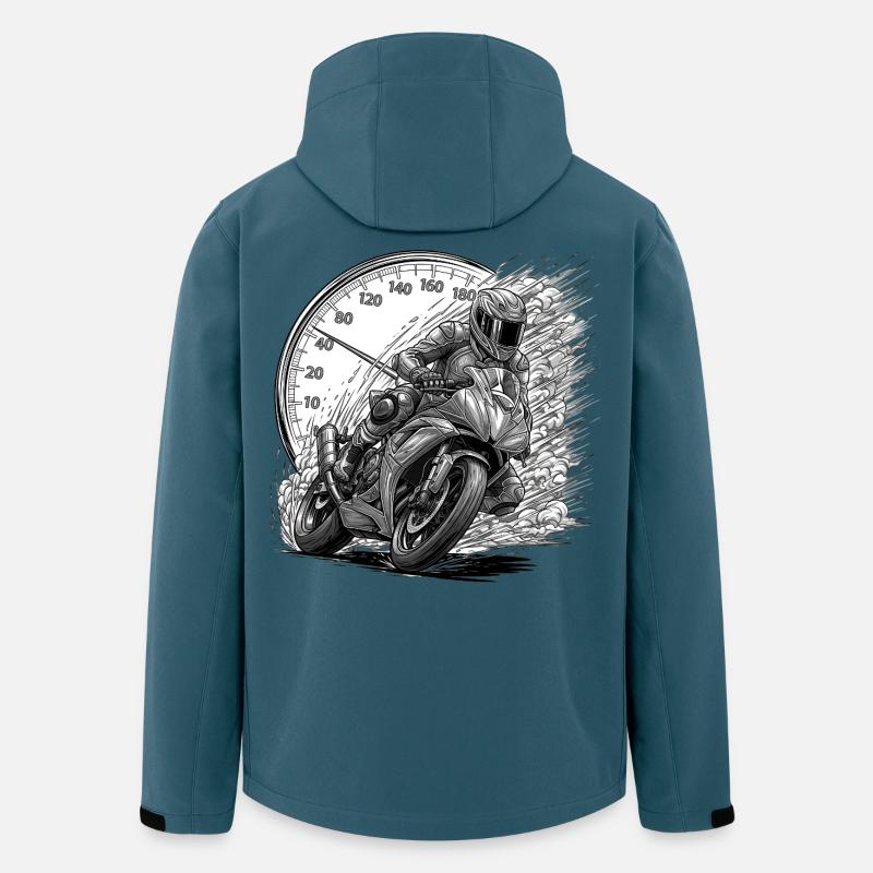 Biker, der von Geschwindigkeit angetrieben wird - Recycelte Männer Softshell-Jacke von Stanley/Stella - Dunkles Petrol