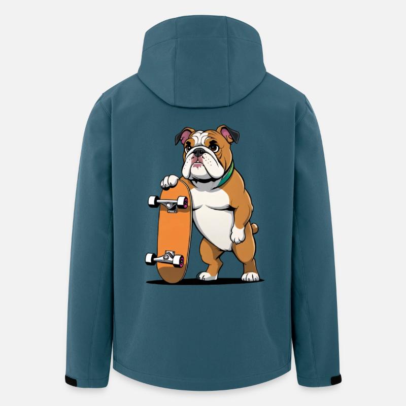 Bullenhündchen mit Skateboard - Recycelte Männer Softshell-Jacke von Stanley/Stella - Dunkles Petrol