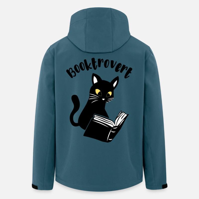 Booktrovert Katze mit Buch - Recycelte Männer Softshell-Jacke von Stanley/Stella - Dunkles Petrol