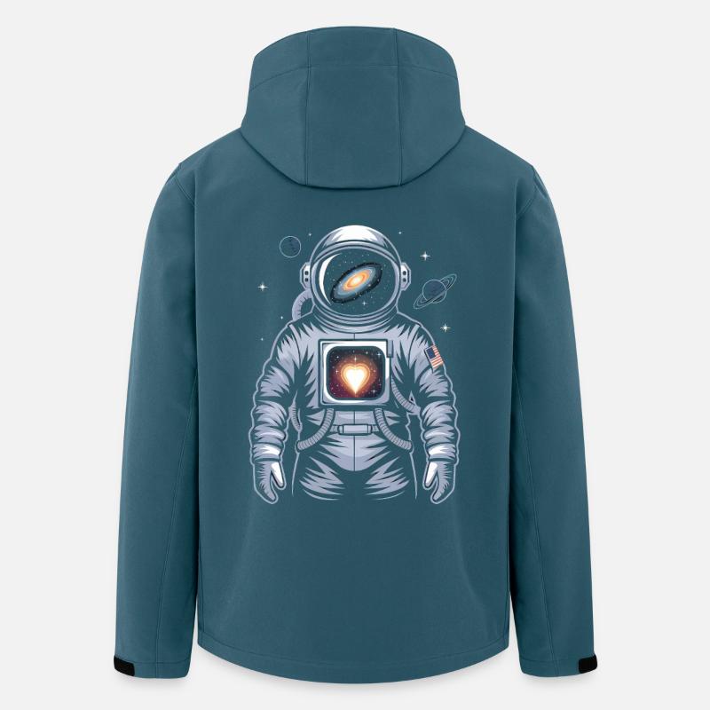 Conception d’astronaute de cœur de l’espace - Veste softshell homme en polyester recyclé Stanley/Stella - bleu pétrole foncé