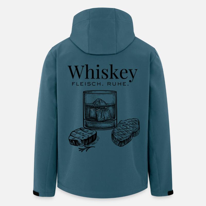 Whiskey & Fleisch – Ruhig genießen - Recycelte Männer Softshell-Jacke von Stanley/Stella - Dunkles Petrol