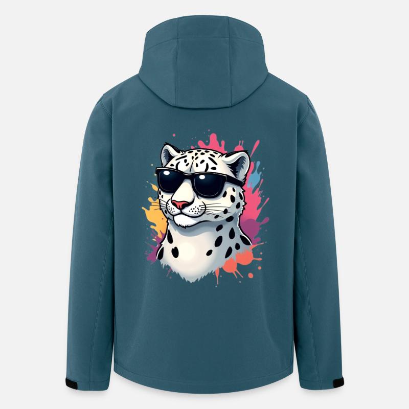 Lässiger Gepard mit Sonnenbrille - Recycelte Männer Softshell-Jacke von Stanley/Stella - Dunkles Petrol