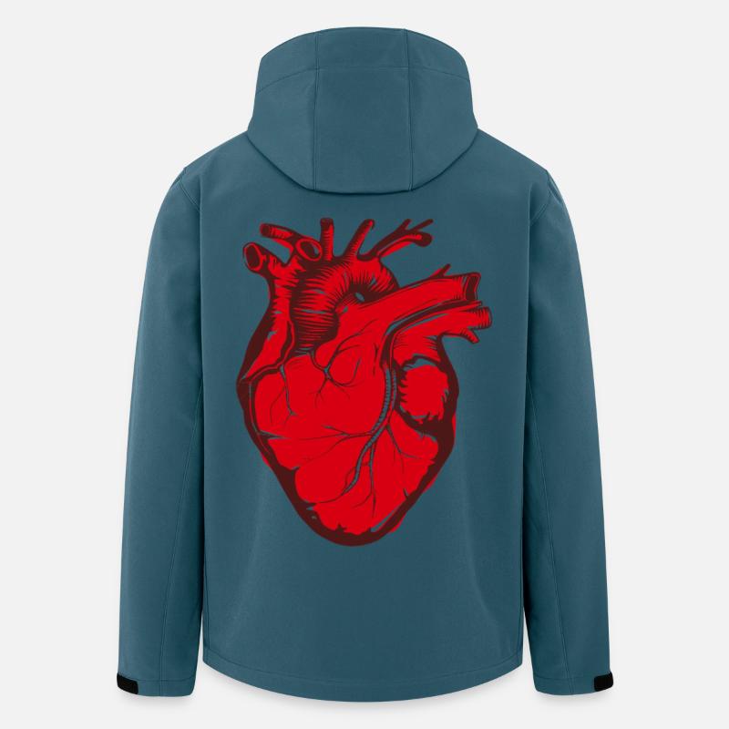 Anatomisches Herz in Rot - Recycelte Männer Softshell-Jacke von Stanley/Stella - Dunkles Petrol