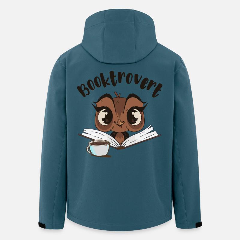 Booktrovert Owl with Book and Coffee - Men’s Recycled Softshell Jacket by Stanley/Stella - stargazer