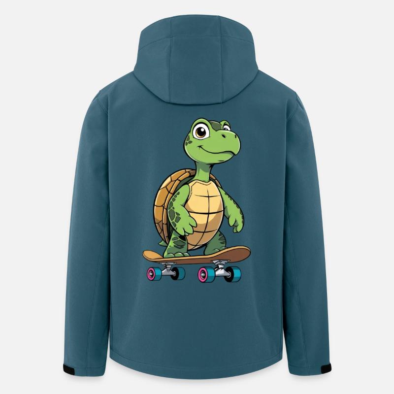Frecher Schildkröten Skateboard - Recycelte Männer Softshell-Jacke von Stanley/Stella - Dunkles Petrol