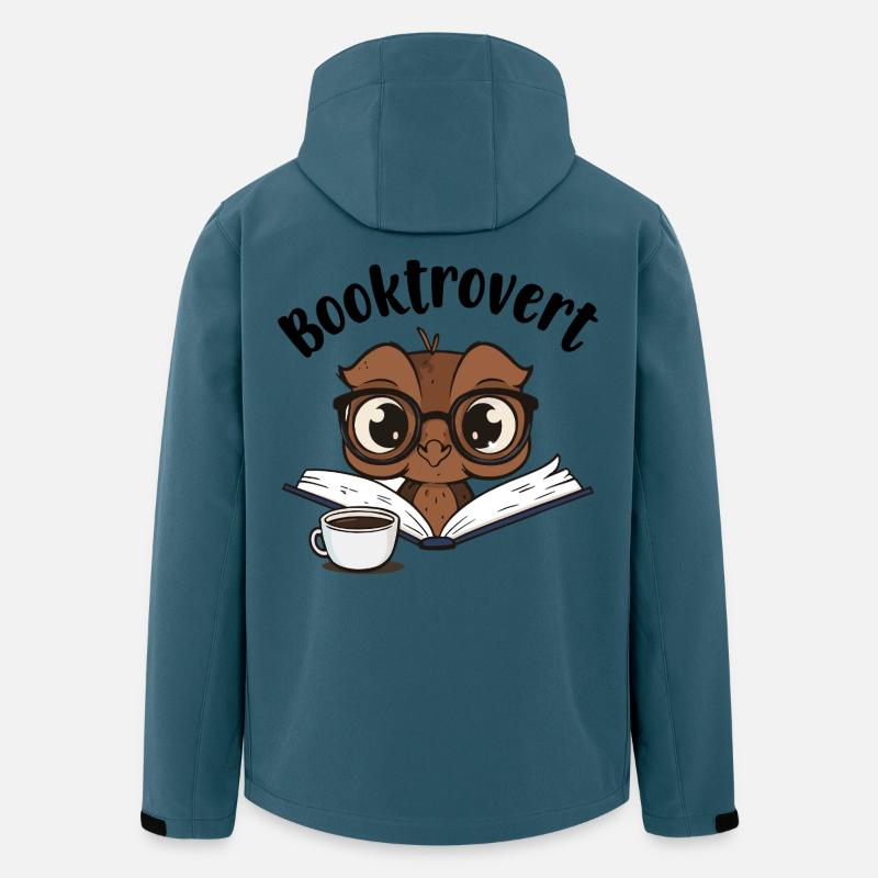 Booktrovert Owl with Book and Coffee - Men’s Recycled Softshell Jacket by Stanley/Stella - stargazer