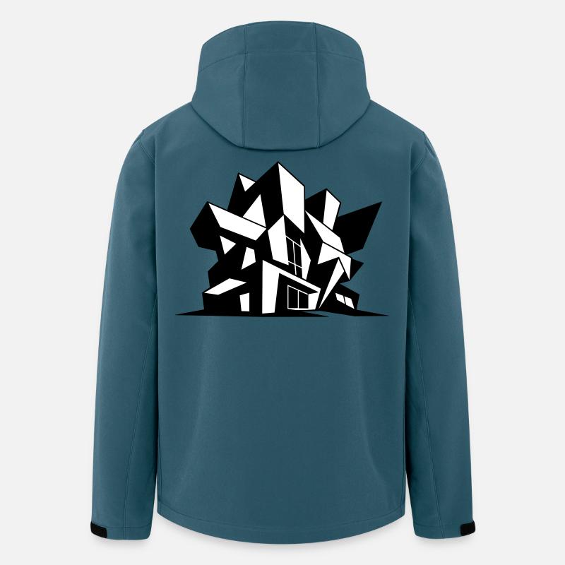 Brutalismus Architecture - Recycelte Männer Softshell-Jacke von Stanley/Stella - Dunkles Petrol