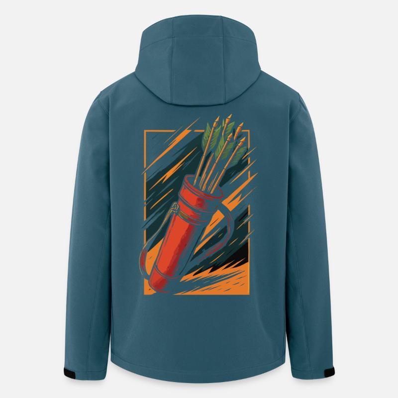 Bogenschießen Bogen Köcher Pfeile Design - Recycelte Männer Softshell-Jacke von Stanley/Stella - Dunkles Petrol