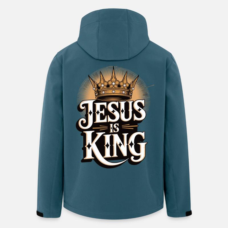 Jesus als König mit Krone Design - Recycelte Männer Softshell-Jacke von Stanley/Stella - Dunkles Petrol