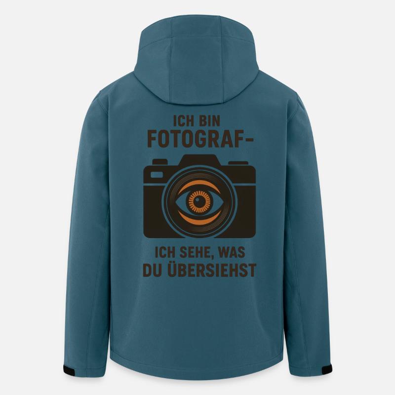 Fotograf Design - Recycelte Männer Softshell-Jacke von Stanley/Stella - Dunkles Petrol