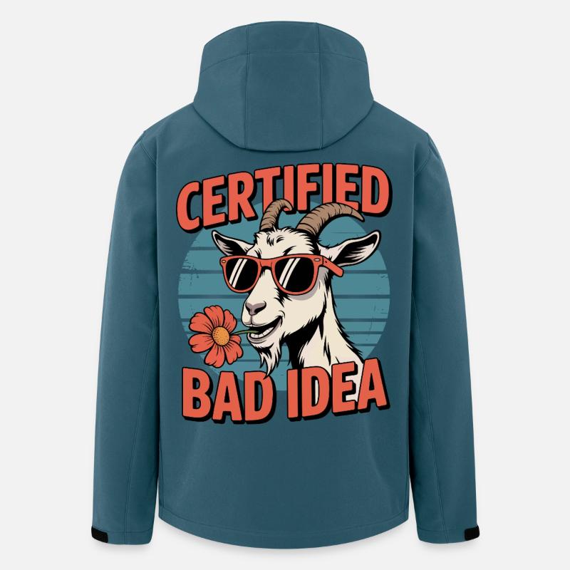 Zertifizierte Bad Idea Ziege - Recycelte Männer Softshell-Jacke von Stanley/Stella - Dunkles Petrol