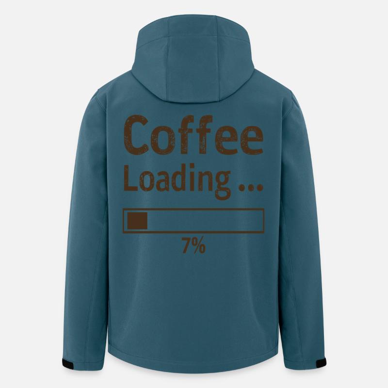Coffee Loading Spruch Zitat - Recycelte Männer Softshell-Jacke von Stanley/Stella - Dunkles Petrol