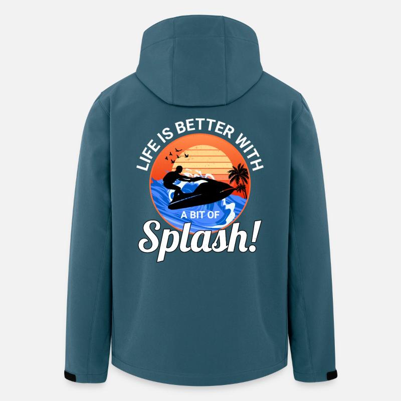 Splash Lover Ocean Sunset Jetski Style - Veste softshell homme en polyester recyclé Stanley/Stella - bleu pétrole foncé