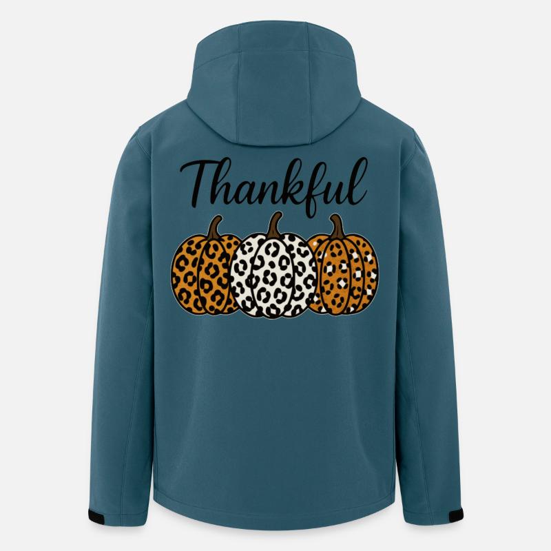 Leopard Kürbis Herbst Dankbar - Recycelte Männer Softshell-Jacke von Stanley/Stella - Dunkles Petrol