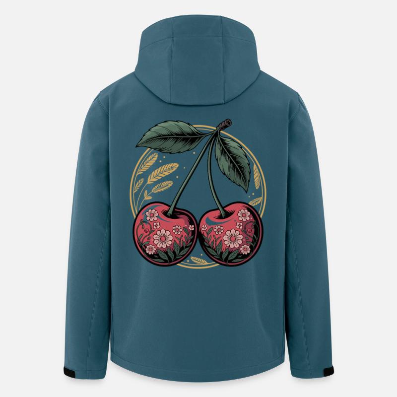 Kirsche Kunstvoll - Recycelte Männer Softshell-Jacke von Stanley/Stella - Dunkles Petrol