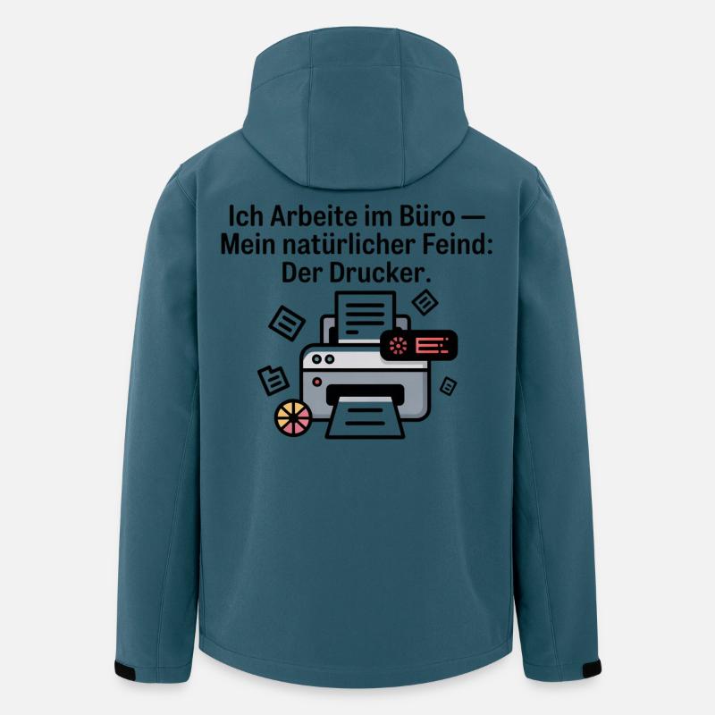Drucker Illustration mit Druckprozess - Recycelte Männer Softshell-Jacke von Stanley/Stella - Dunkles Petrol