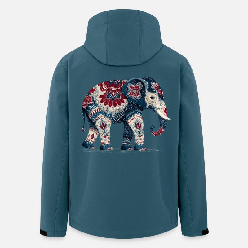 Indigoblauer Elefant - Recycelte Männer Softshell-Jacke von Stanley/Stella - Dunkles Petrol