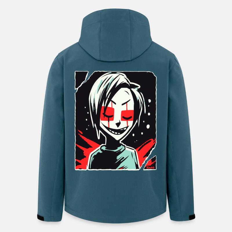 Dunkle humanoide Leinwandkunst - Recycelte Männer Softshell-Jacke von Stanley/Stella - Dunkles Petrol