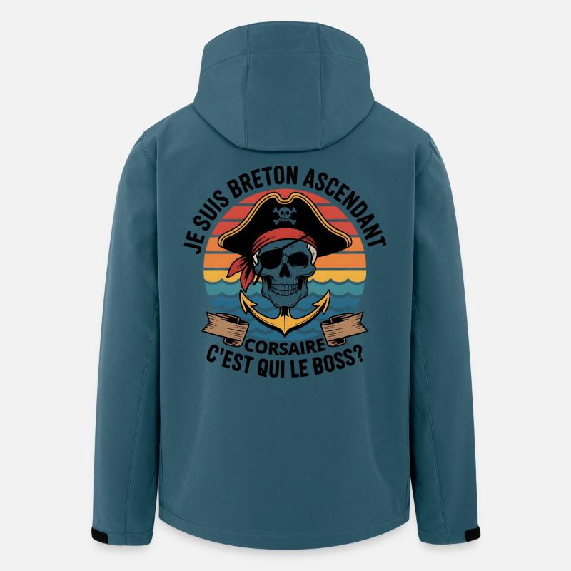 Piratenschädel mit bunter Anker - Recycelte Männer Softshell-Jacke von Stanley/Stella - Dunkles Petrol
