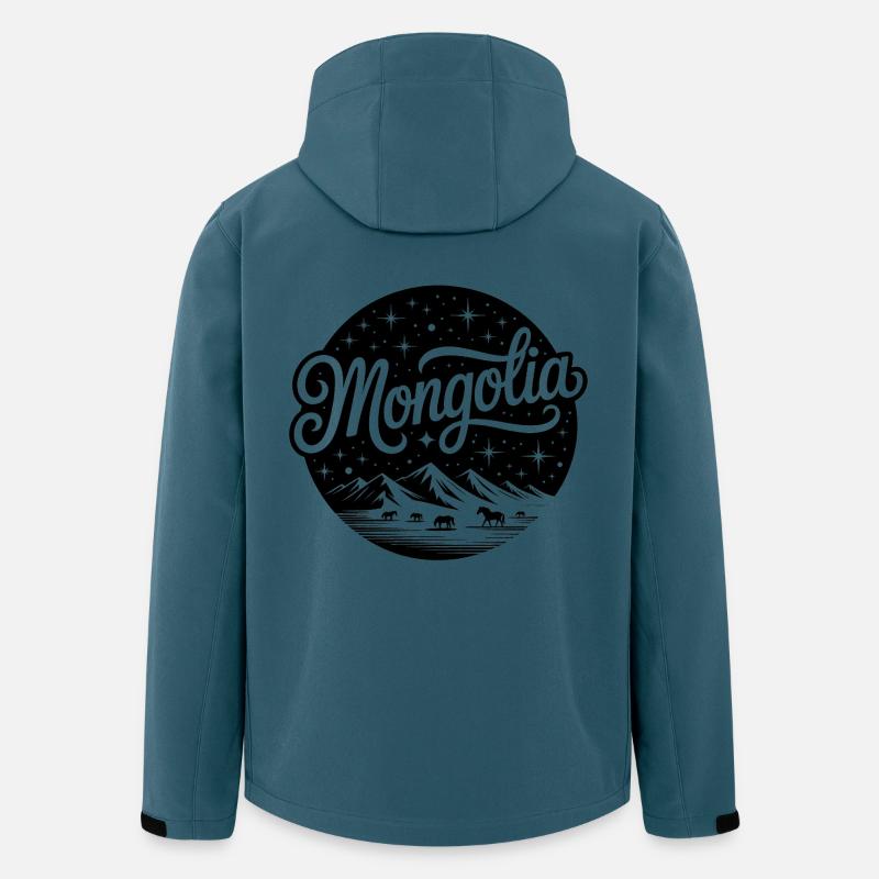 Mongolei - Souvenir-Design - Recycelte Männer Softshell-Jacke von Stanley/Stella - Dunkles Petrol