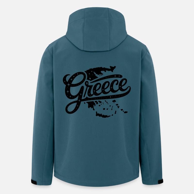 Grèce - Conception de souvenirs - Veste softshell homme en polyester recyclé Stanley/Stella - bleu pétrole foncé
