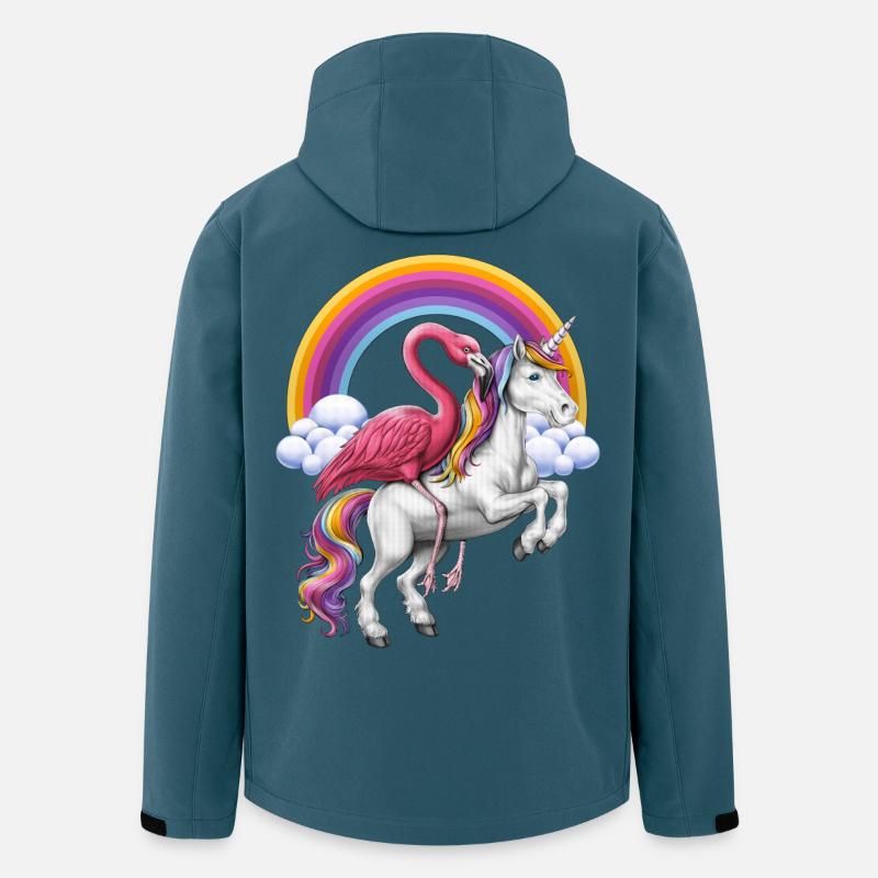 Flamingo reitet Einhorn - Recycelte Männer Softshell-Jacke von Stanley/Stella - Dunkles Petrol