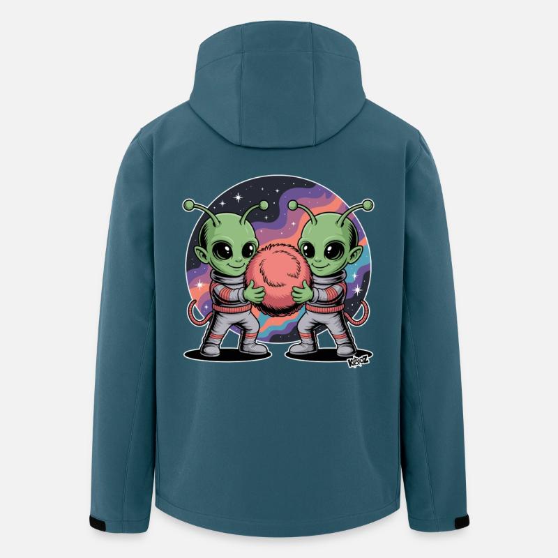 Alien Astronaut Hugging Cosmic Ball - Men’s Recycled Softshell Jacket by Stanley/Stella - stargazer