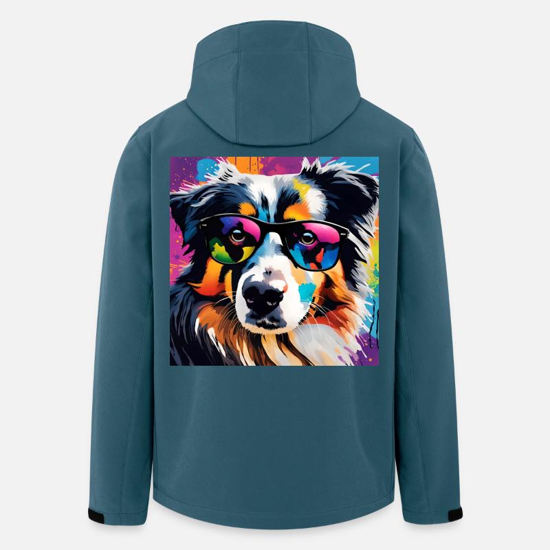 Australian Shepherd bunt Aussi - Recycelte Männer Softshell-Jacke von Stanley/Stella - Dunkles Petrol