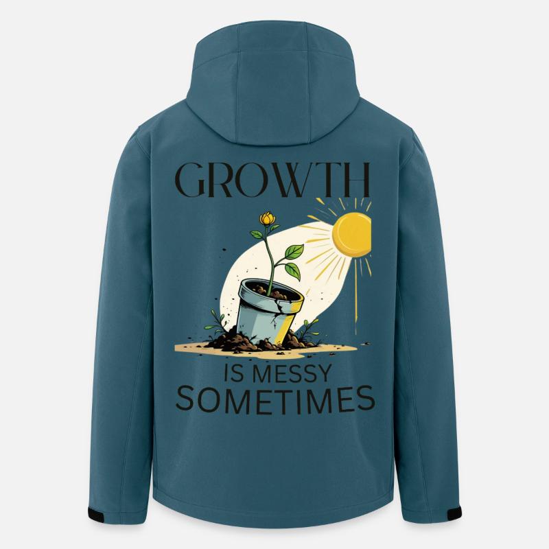 Wachstumsgeschichte mit Blume und Sonne - Recycelte Männer Softshell-Jacke von Stanley/Stella - Dunkles Petrol