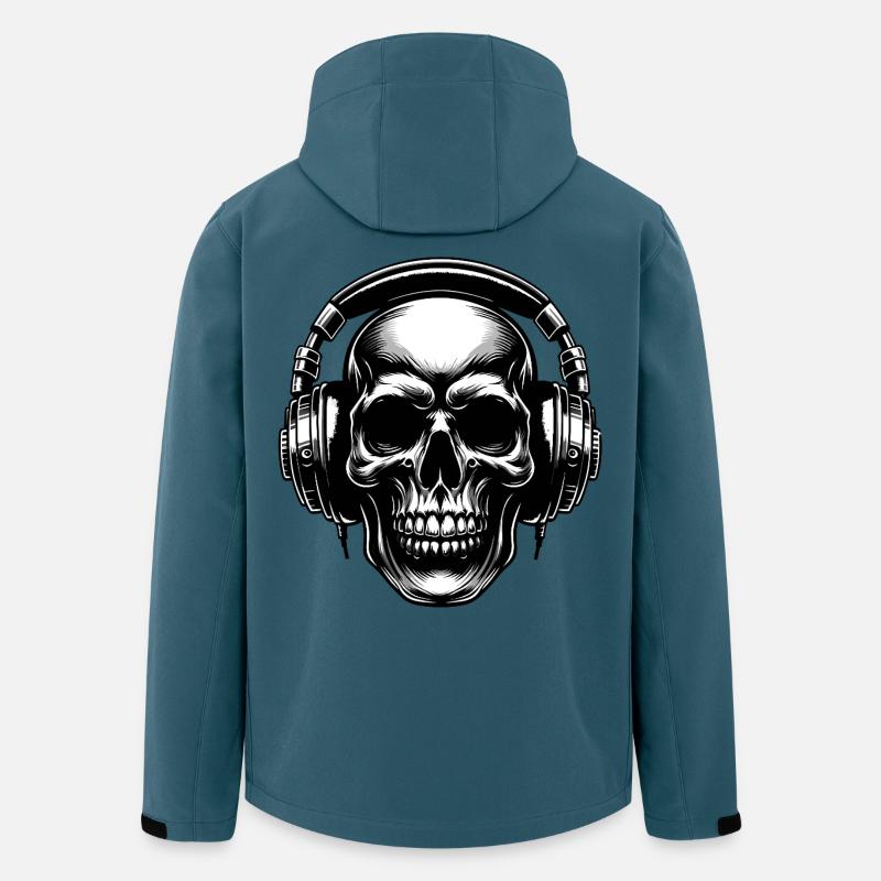 Skull mit Kopfhörern Blickfang Design - Recycelte Männer Softshell-Jacke von Stanley/Stella - Dunkles Petrol