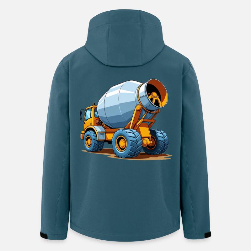 Baufahrzeug Betonmischer Modern Design - Recycelte Männer Softshell-Jacke von Stanley/Stella - Dunkles Petrol