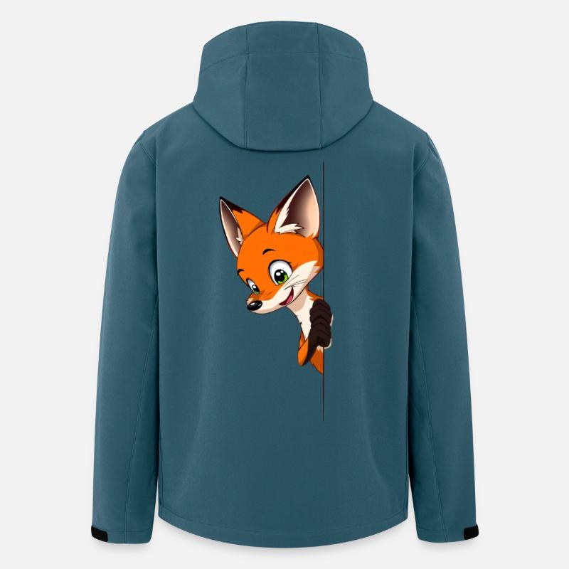 Verspielter Fuchs Illustration - Recycelte Männer Softshell-Jacke von Stanley/Stella - Dunkles Petrol