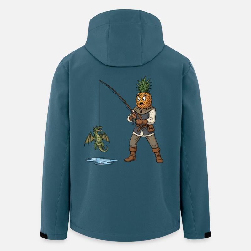 Ananas Mittelalter Drache - Recycelte Männer Softshell-Jacke von Stanley/Stella - Dunkles Petrol