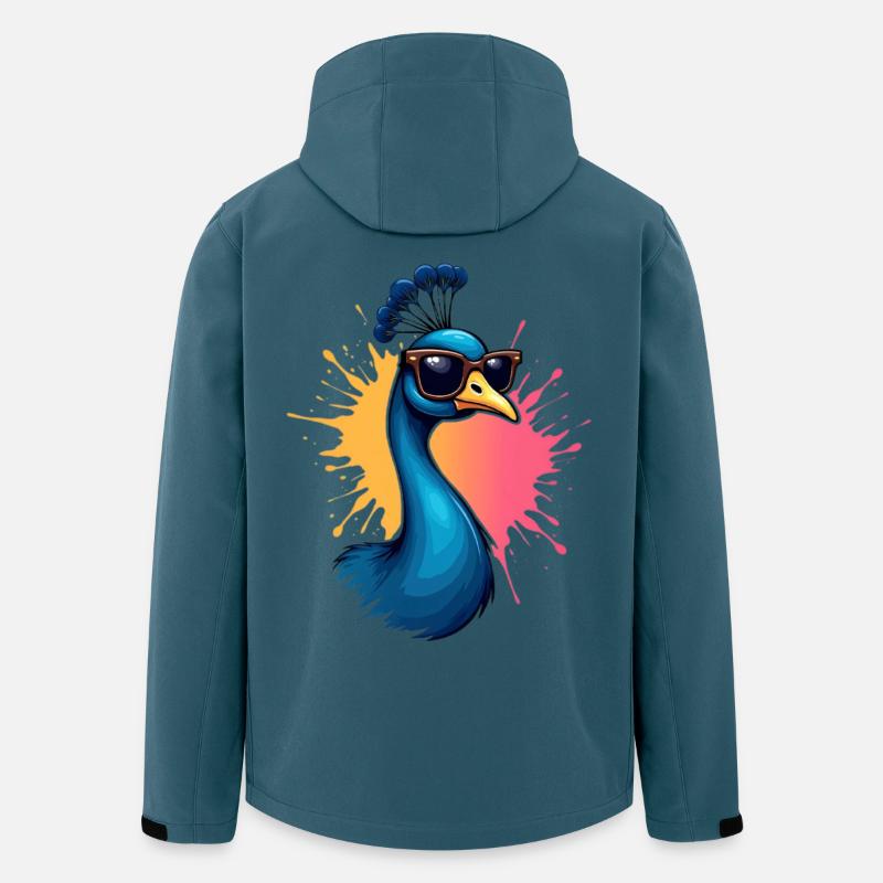 Cooler Influencer-Peacock mit Sonnenbrille - Recycelte Männer Softshell-Jacke von Stanley/Stella - Dunkles Petrol