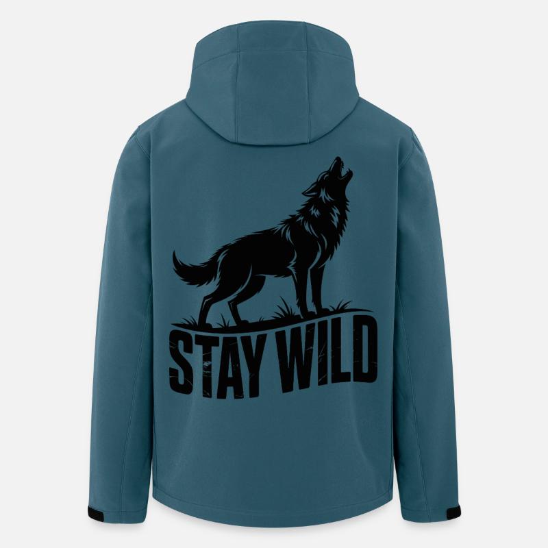 Bleib wild, Wolf - Recycelte Männer Softshell-Jacke von Stanley/Stella - Dunkles Petrol