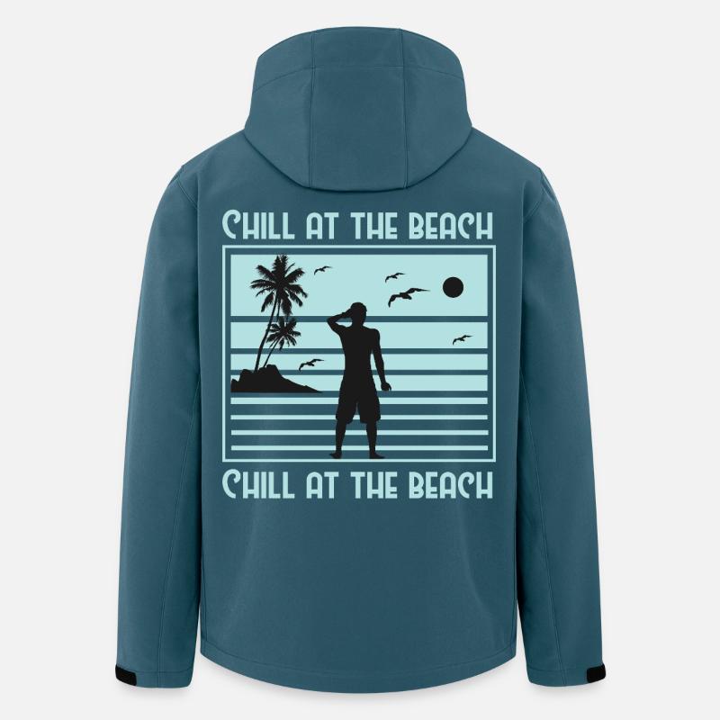 Relaxed Beach Silhouette Design - Recycelte Männer Softshell-Jacke von Stanley/Stella - Dunkles Petrol