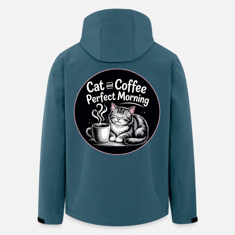 Katzenmilchkaffee Morgenstimmung - Recycelte Männer Softshell-Jacke von Stanley/Stella - Dunkles Petrol