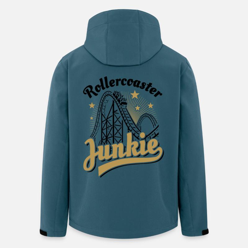 Rollercoaster Junkie - Roller Coaster - Boucle - Veste softshell homme en polyester recyclé Stanley/Stella - bleu pétrole foncé