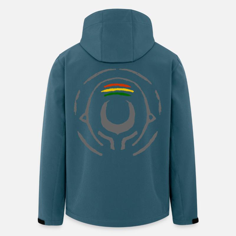 Motif abstrait de cercle Reggae - Veste softshell homme en polyester recyclé Stanley/Stella - bleu pétrole foncé