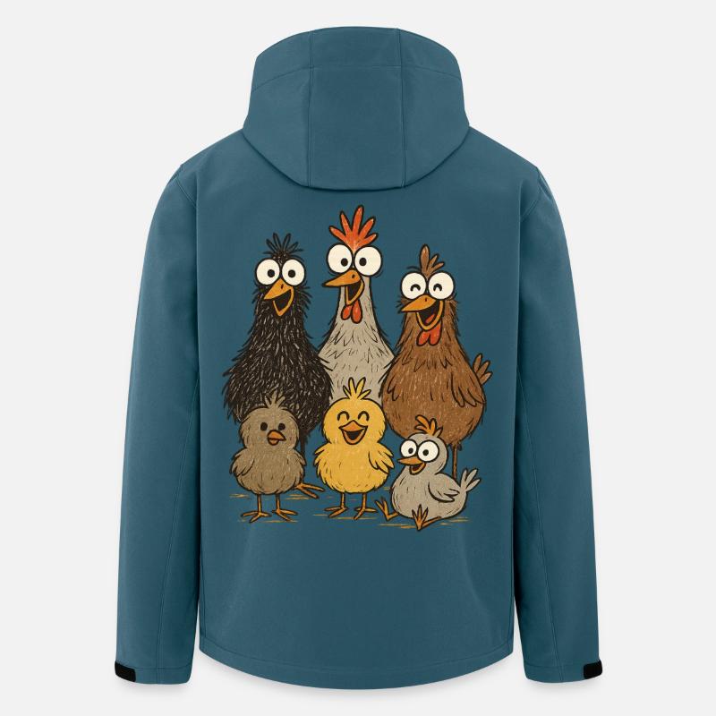 Lachende Hühner und Küken - Recycelte Männer Softshell-Jacke von Stanley/Stella - Dunkles Petrol