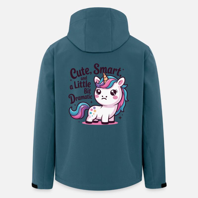 Niedlicher Einhorn-Charme mit Humor - Recycelte Männer Softshell-Jacke von Stanley/Stella - Dunkles Petrol