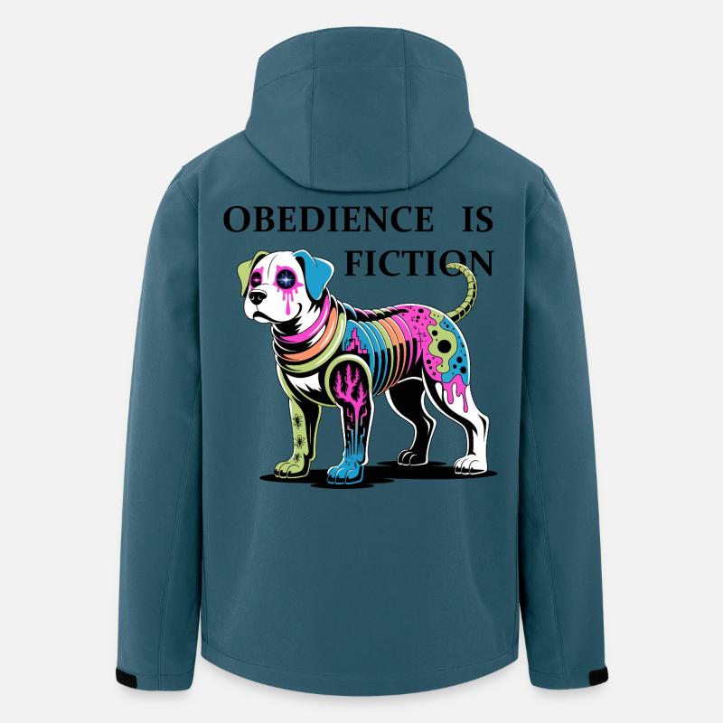 Neon Cyber Hund Illustration - Recycelte Männer Softshell-Jacke von Stanley/Stella - Dunkles Petrol