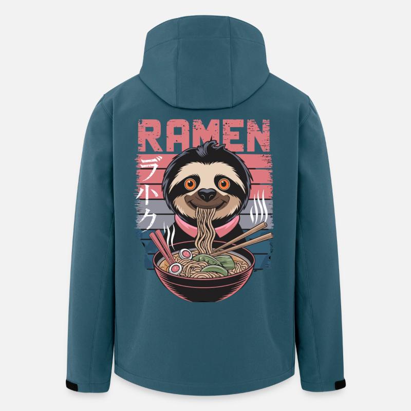 Cute Sloth Eating Ramen Design - Men’s Recycled Softshell Jacket by Stanley/Stella - stargazer
