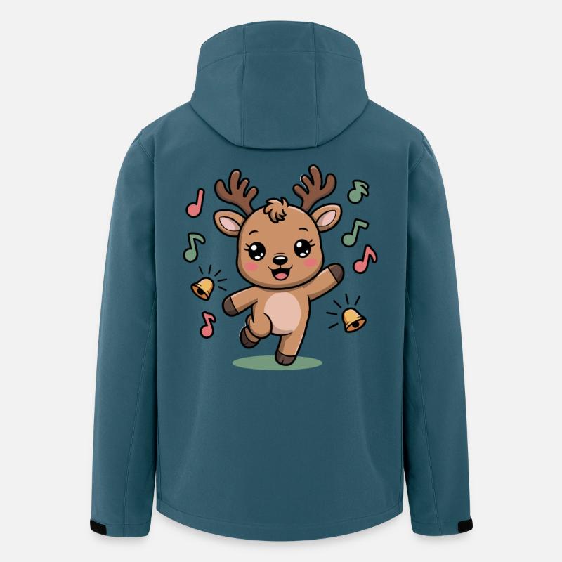 Cheerful Reindeer with Notes and Bells - Men’s Recycled Softshell Jacket by Stanley/Stella - stargazer
